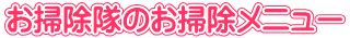 お掃除隊のお掃除メニュー