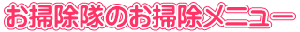 お掃除隊のお掃除メニュー